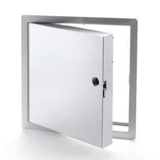 PFI-SS-85- Fire-Rated Insulated Stainless Steel Access Door with Exposed Flange. Mortise slam latch. Piano hinge