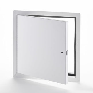 PFN-60- Fire-Rated Uninsulated Access Door with Exposed Flange. Ring and self-latching tool-key operated slam latch. Piano hinge. Gasket